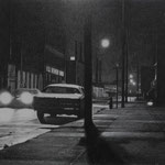 Rick Buttari, "4th Street, Night", 15” x 17”, graphite on paper