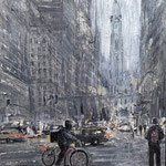 Gregory Prestegord, "Energy of the Streets", 30" x 22”, oil on canvas