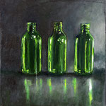 Nicole Maye Luga, "3 Green", 6" x 6", oil on panel