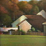 21. Rick Buttari, "Houses/Fence", 7” x 6”, oil on mounted canvas