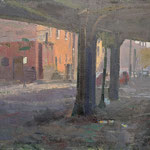 Charles Newman, "Inn Through the Trestle", 11" x 14", oil on linen panel