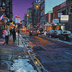 Fred Danziger, "3rd Street Winter", 28" x 21", gouache