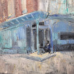 Gregory Prestegord, "Man on Corner North Philly", 30" x 24”, oil on canvas
