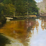 Eliza Auth, "Creek in the Pine Barrens", 24" x 36", oil on canvas