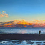 Fred Danziger, "Delaware Bay", 9" x 12.75", oil