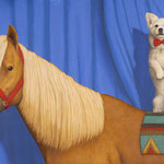 Tom Palmore, "Dog and Pony Show", 36" x 60", oil/acrylic