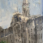 Gregory Prestegord, "City Hall", 19" x 13", oil on panel