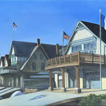  Eliza Auth, “Boathouses”, 11” x 14”, oil 