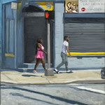 Nicole Maye Luga, "One Step Behind", 4" x 4", oil on panel
