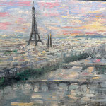Gregory Prestegord, "Paris Sunset", 30" x 40”, oil on panel