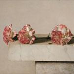 Carlo Russo, "Three Carnations", 9" x 12", oil/panel