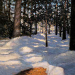Robert Heilman, "Campmeeting Winter", 10" x 8", oil on panel