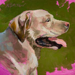 Nancy Bea Miller, "Good Dog", 4” x 4”, oil on panel