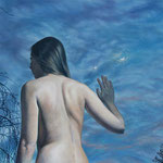 Fred Danziger, "Figure and Evening Sky", 30” x 44”,  oil on canvas