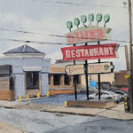 Shushana Rucker, "South Philly Staple", oil on panel, 4" x 4"