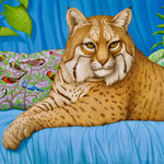 Tom Palmore, "Sir Bobcat", 38” x 44”, acrylic and oil on canvas