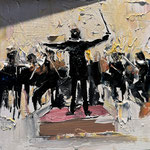 Gregory Prestegord, "Abstract Conductor Mini", 6" x 6", oil on panel