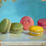 Nancy Bea Miller, "Rainbow Macarons", 5” x 7”, oil on linen
