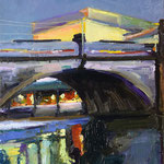 Kate Kern Mundie, "Train to the Burbs", 12" x 9", oil on panel