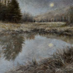 37. Lauren Tilden, "Snow Moon", 12” x 16”, oil on panel