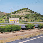 Shushana Rucker, "Spanish Graffiti", oil on panel, 8" x 8"