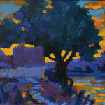 Al Gury, "New Hope Sunset", 11” x 14”, oil on panel