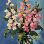 Al Gury, "Snapdragons", 16" x 12", oil on panel