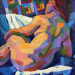 Al Gury, "Model at Rest", 16" x 16”, oil on panel