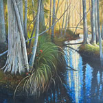 Eliza Auth, “Creek in the Cedars”, 24" x 24", oil on canvas