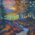 Al Gury, "Autumn Stream", 16" x 20", oil on panel