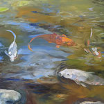 Susan O'Reilly, "Koi and Catfish", 12" x 16”,  oil