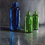 Nicole Maye Luga, "1 Blue 2 Green", 6" x 6", oil on panel