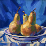 Al Gury, "Golden Pears", 10" x 10", oil on panel