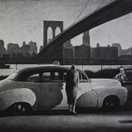 Rick Buttari, "Bridge Fare", 20” x 27”, charcoal on paper