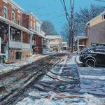 Fred Danziger, "Summer Street Winter", 21" x 31", gouache