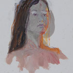 Fred Danziger, “Carrie”, 8" x 6", gouache