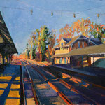 Kate Kern Mundie, "Main Line Station", 16" x 20", oil on panel