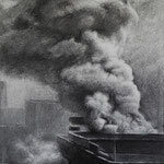 Rick Buttari, "Double Smoke", 26” x 19”, charcoal on paper
