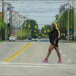 Nicole Maye Luga, "Outside The Lines", 4" x 4", oil on panel