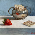 Nancy Bea Miller, "Saltines and Sugar Bowl", 8" x 10", oil