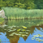 Eliza Auth, ”The Greens of Summer”, 11” x 14”, oil 