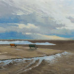 Nicole Maye Luga, "Hottest Seat in Town", 8" x 12", oil on panel