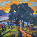 Al Gury, "Hill Top Farm", 16" x 20", oil on panel