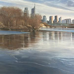 Eliza Auth, “December Ice”, 24” x 36”, oil 