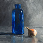 Nicole Maye Luga, "Blue with Clove", 6" x 6", oil on panel