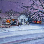 "Fred Danziger, Winter Night", 3.5" x 5", oil