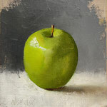 Nancy Bea Miller, "Green Apple", 8” x 6”, oil on linen 