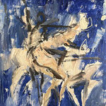 Gregory Prestegord, "Woman Dancing Abstract", 14" x 11", oil on panel