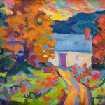 Al Gury, "Cottage Hidaway", 12" x 16", oil on panel