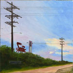 Nicole Maye Luga, "Crabby", oil on panel, 6" x 6"